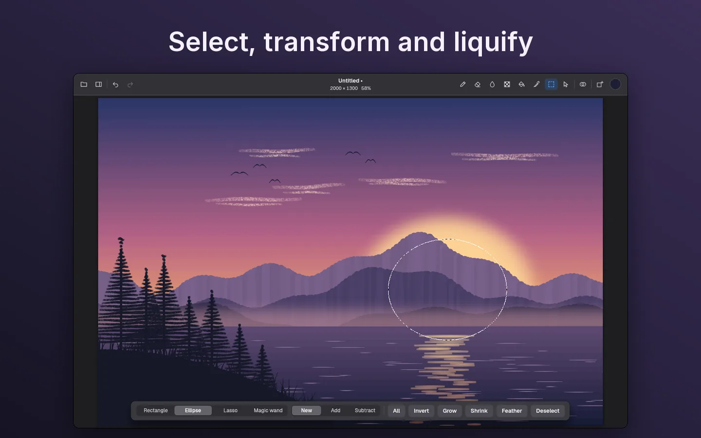 Select, transform and liquify