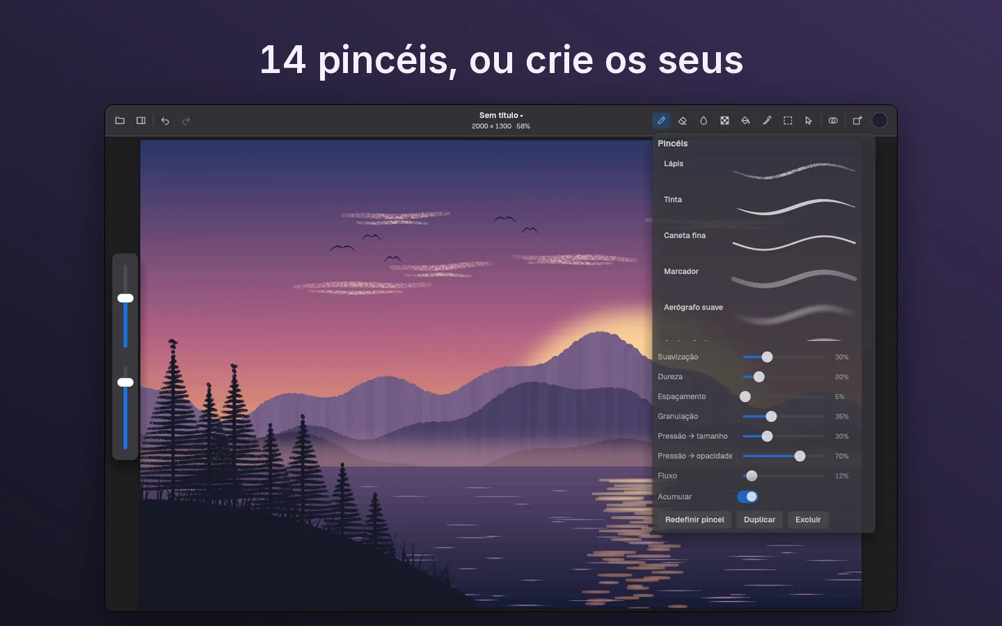 14 pincéis, ou crie os seus