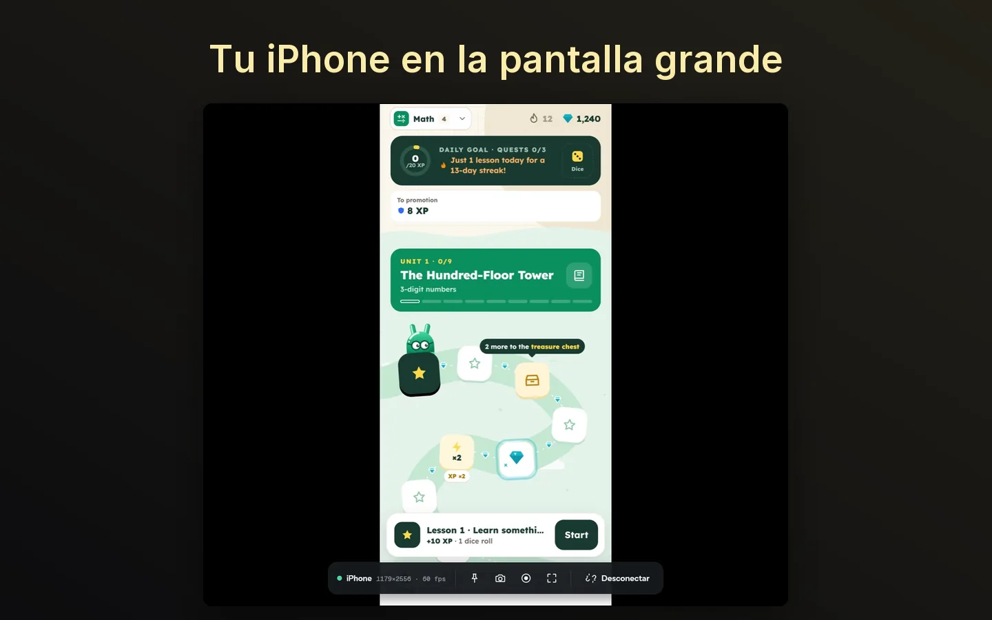 Tu iPhone, en la pantalla grande.