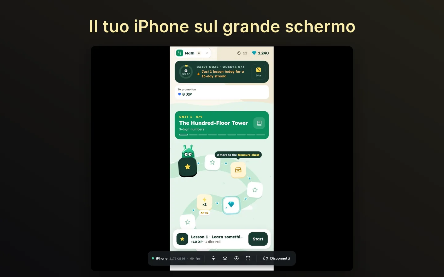 Il tuo iPhone sul grande schermo.