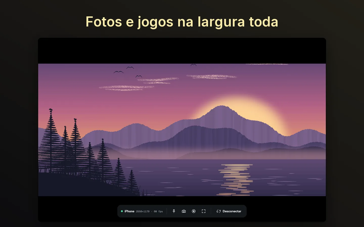 Fotos e jogos na largura toda