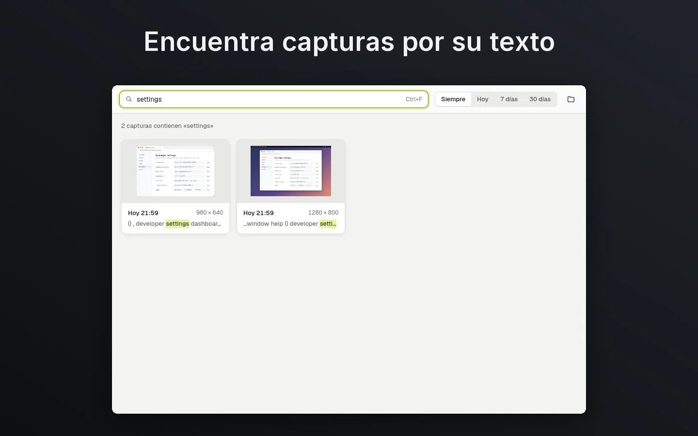 Encuentra capturas por su texto